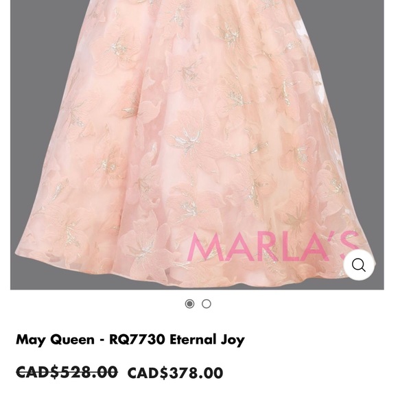 NEW JOVANI PINK SATIN FLORAL FORMAL BALLGOWN - Picture 5 of 5